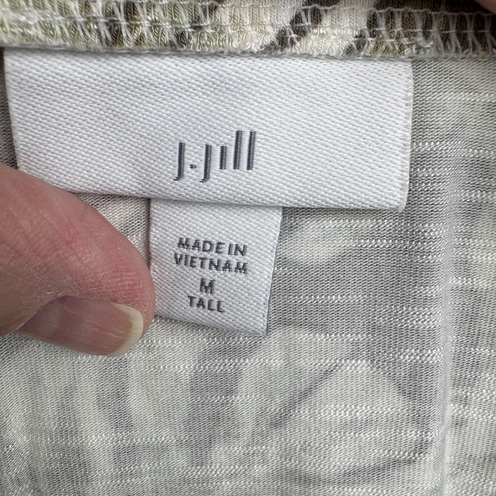J. Jill Maxi Skirt Medium TALL Womens Brown Tropical Leaf Print Pull On Stretch - Picture 6 of 10